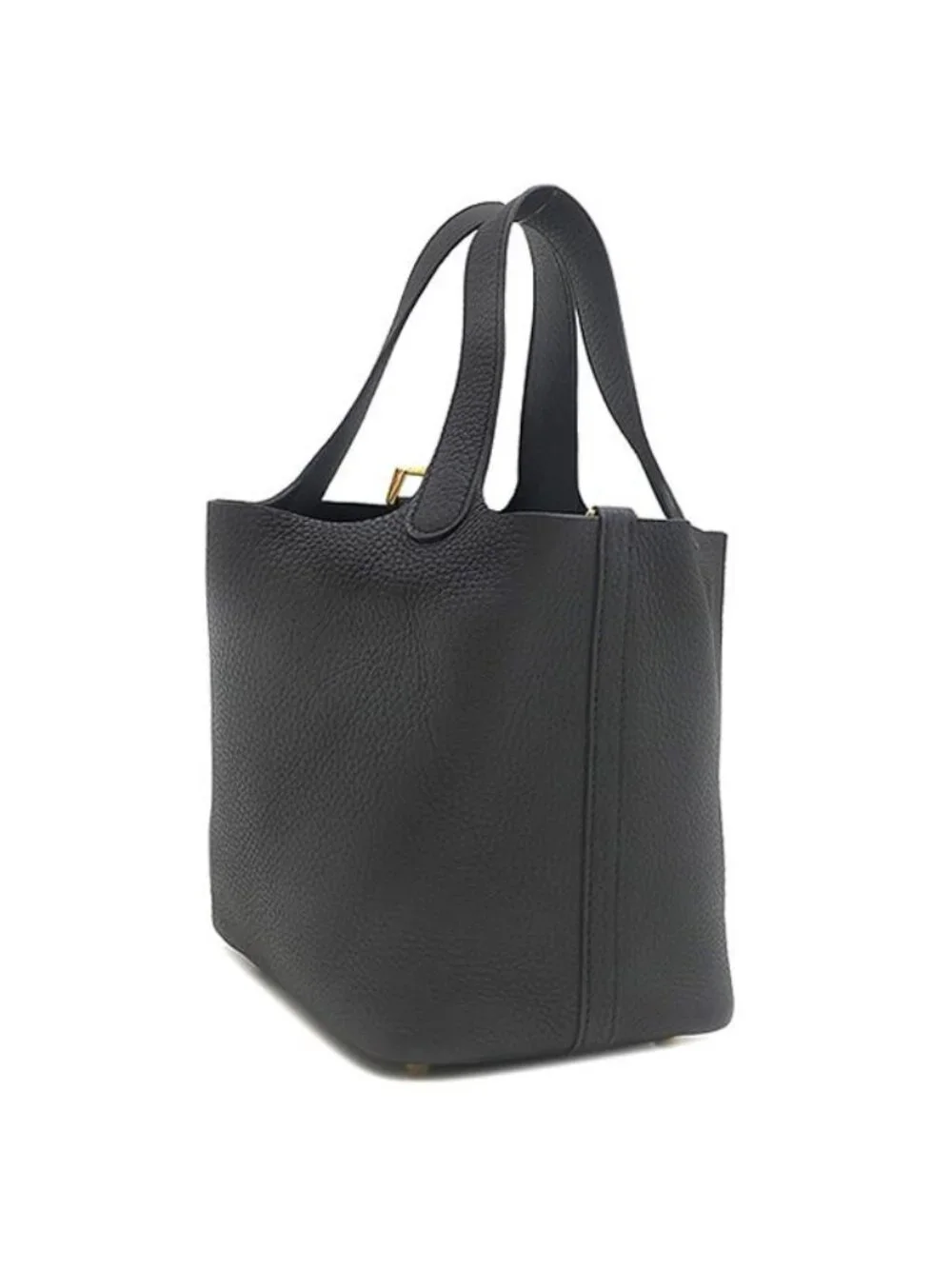 Hermes Handbag Picotin Lock 18 PM Taurillon Clemence Black Gold